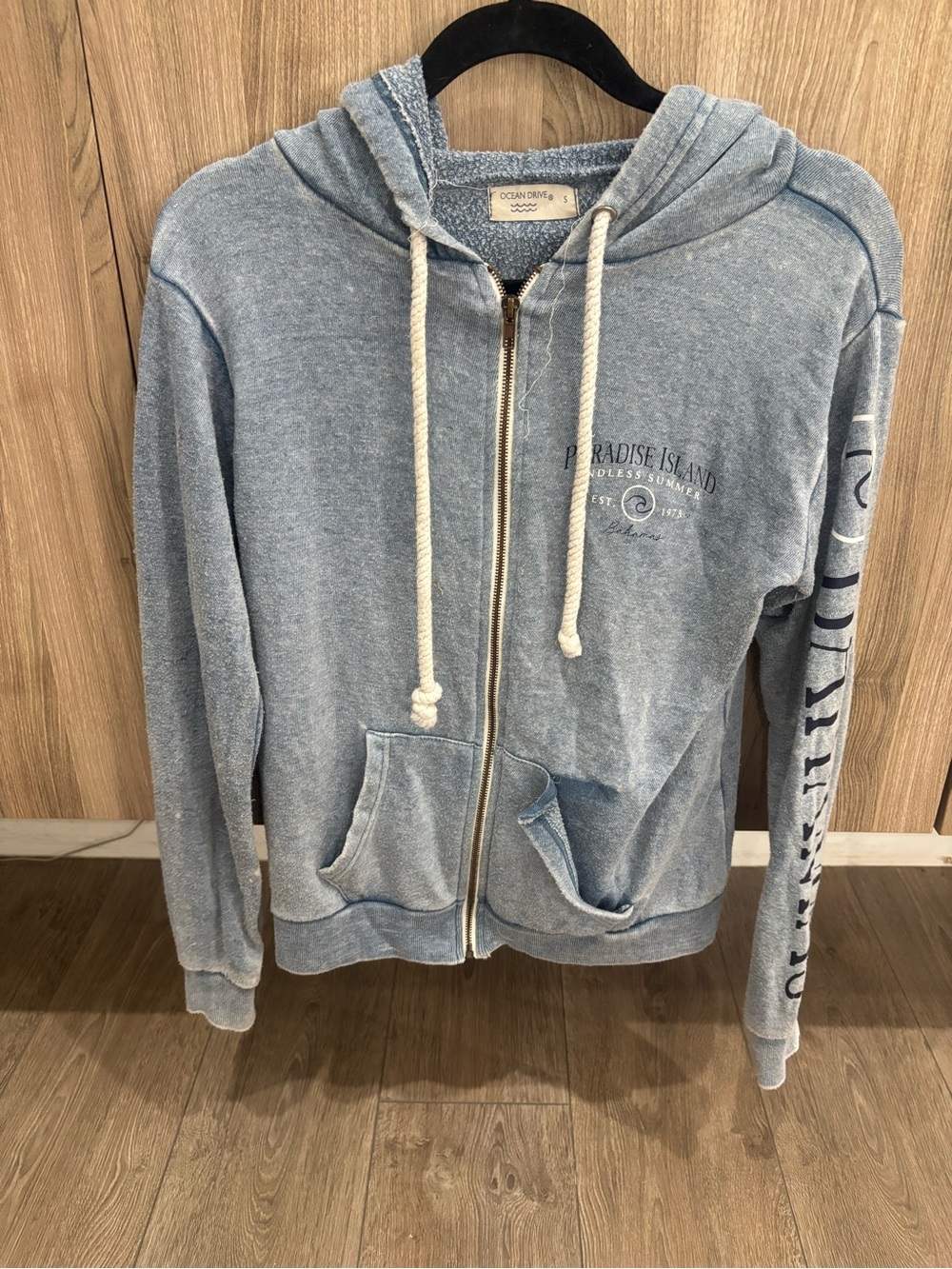 Ocean Drive Paradise Island Bahamas Coastal Surf Zip Hoodie